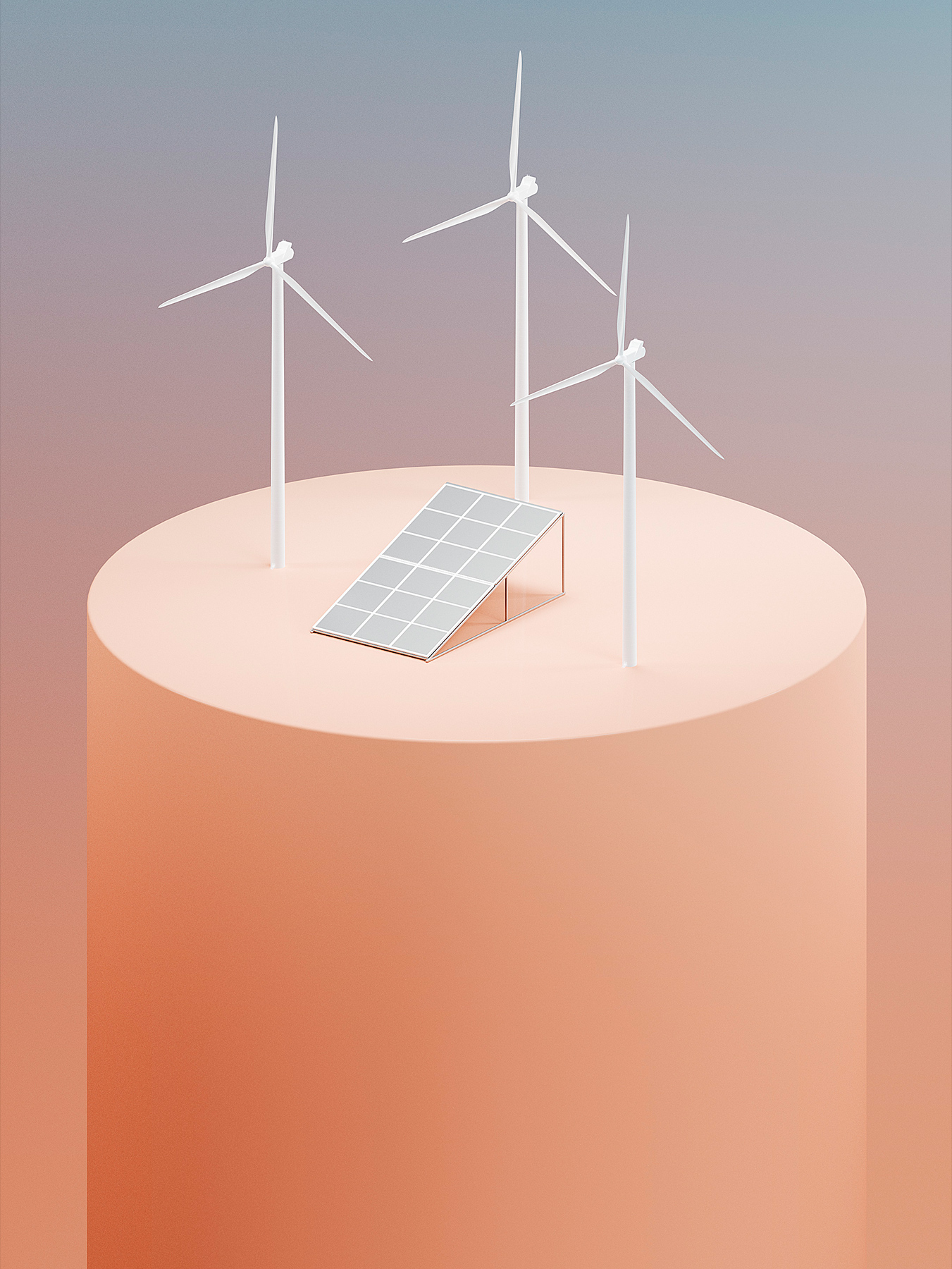 Renewable energy from wind, solar, and hydro power.